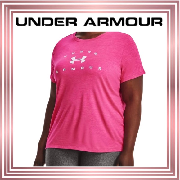 EUC!!! UNDER ARMOUR 1X Unisex Black & Pink T-Shirt - Picture 1 of 4